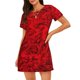 thumbnail image 1 of Fotbe Red Rose Bata de Dormir para Mujer con Estampado, Camisón de Algodón de Manga Corta, Ropa de Dormir Casual, 1 of 6