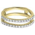 thumbnail image 3 of Dazzlingrock Collection 0.50 Carat (ctw) 18K Round Diamond Wedding Enhancer Guard Double Band 1/2 CT, Yellow Gold, Size 8, 3 of 10
