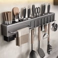 thumbnail image 3 of Homelife Kitchen Cutlery Holder Wall Mounted Cutter Holder with Hooks Carbon Steel Cutter Storage Rack for Spoon Chopsticks Rust-Resistant Kitchen Utensil Organizer, 3 of 13