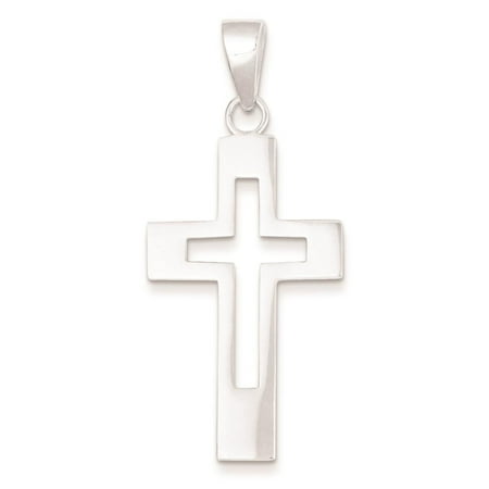 925 Sterling Silver Cross Charm Pendant 48mmx21mm