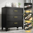 thumbnail image 3 of Metal NightStand Bedside Table with 3 Drawer,Side Table Storage Cabinet,End Table for Home Office Living Room Bed Room, 3 of 15
