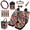 American Flag Eagle 250 Years, variant on Chririnla Auto Seat Covers Full Set, with Car Garbage Bag Side Mirror Protector Keychain Holder, Mushroom and Butterfly Pattern Hanging Car Seat Protector Kit
