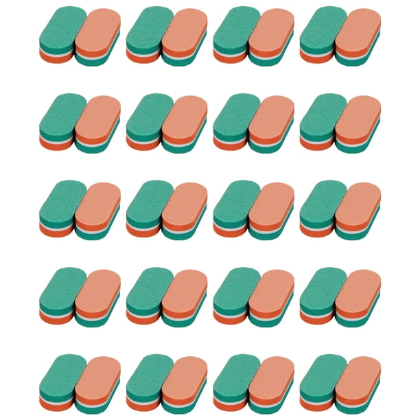 Mini bloque de limas de uñas, pulidores de uñas de esponja de grano 100/180 para uñas acrílicas, mini bloque pulidor de herramientas de manicura