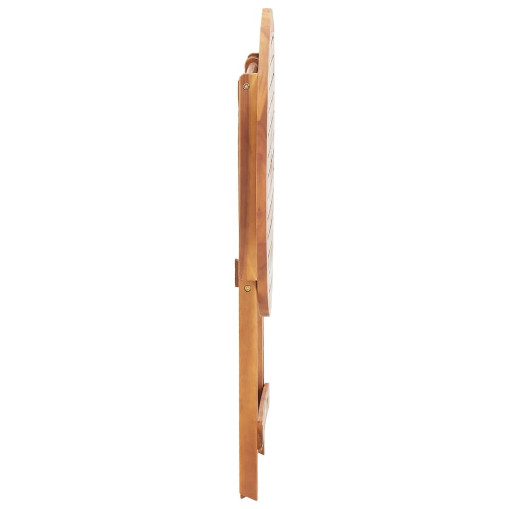 Kepooman 23.6" x 29.5" Folding Table for Patio Garden, Solid Acacia Wood Bistro Table with A Umbrella Hole