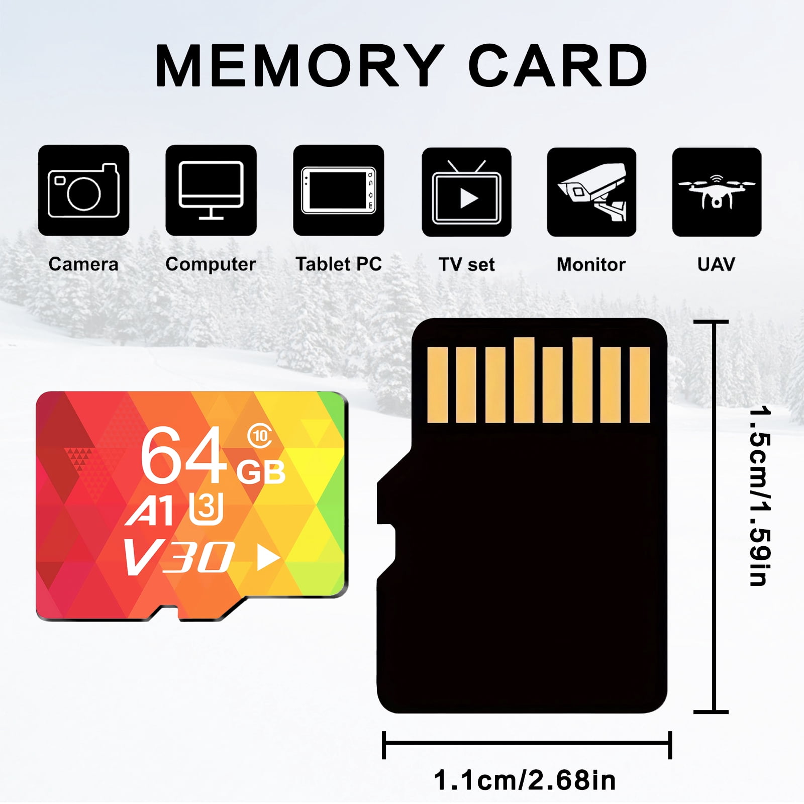 3PCS SD Card 64G