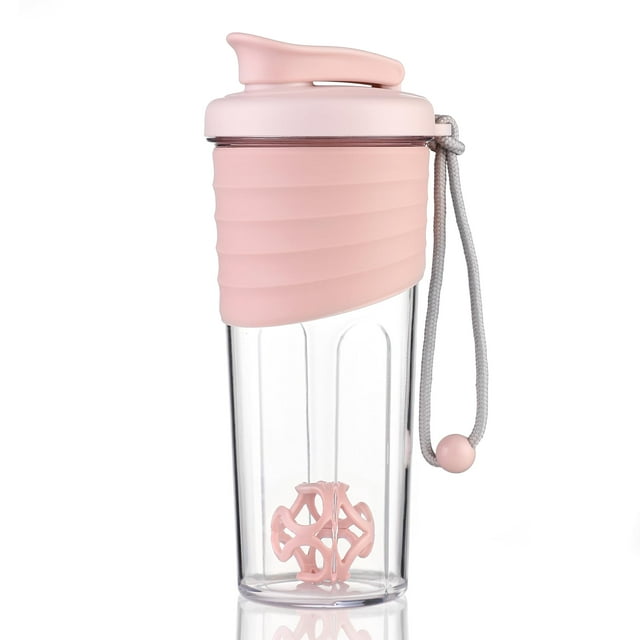 700ml Pink Portable Protein Shaker Bottle with Lifting Rope - Large Capacity Outdoor Sports Cup for Fitness, Protein Powder Mixing & Hydration - Creative Leakproof Plastic Gym Water Cup