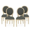 thumbnail image 2 of Noble House Karter Indoor French Fabric Dining Chairs, Set of 4, Gray, 2 of 8