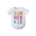thumbnail image 1 of Bagilaanoe Newborn Baby Girl Boy Rompers Letter Print Short Sleeve Bodysuits 6M 9M 12M 18M Infant Casual One Piece Short Jumpsuit, 1 of 9