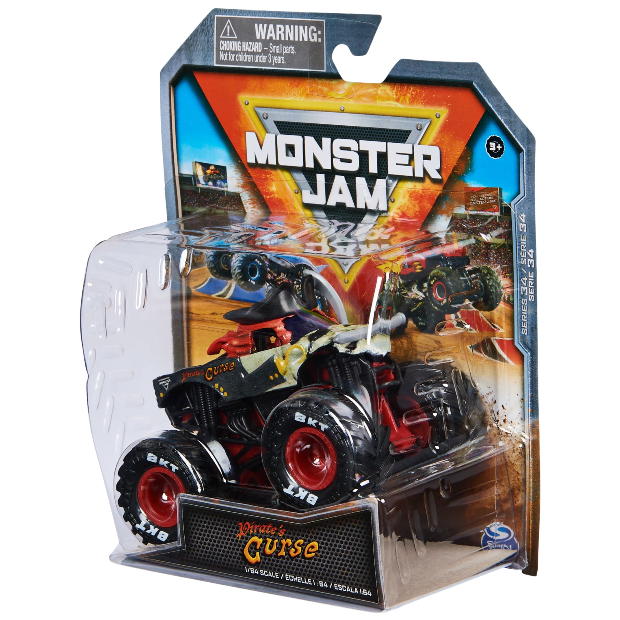 Monster Jam, Official Pirates Curse Monster Truck, Die-Cast Vehicle, 1:64 Scale, Kids Toys for Boys Ages 3 and up