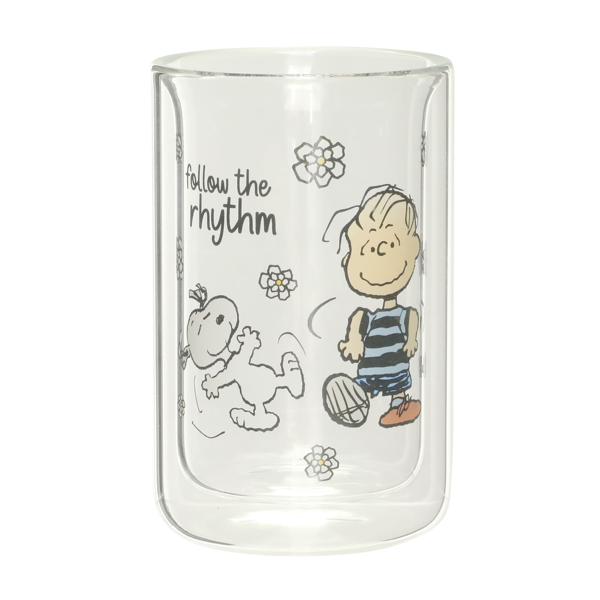 Peanuts Snoopy's Disco Party 12 Ounce Double Wall Glass Tumbler - Linus