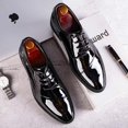 thumbnail image 2 of Men's Patent Leather Tuxedo Dress Shoes Classic Lace-up Formal Business Oxford Wedding Shoes, 2 of 10