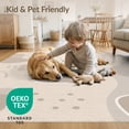 thumbnail image 4 of ODIKA 4'x6' Beige Oatmeal Abstract Flowing Washable Area Rug Contemporary Minimalist Dotted Accents Wavy for Dorm Room, Small Living Stain Resistant Low Profile, Easy Care, 4 of 7