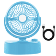 thumbnail image 1 of Ventilador de escritorio, miniventilador de carga USB, rotación automática del cabezal móvil, ventilador Personal pequeño perfecto, ventilador de aire acondicionado portátil Personal Fokelyi 220271-3, 1 of 9