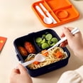 thumbnail image 6 of Bento Box Cartoon Lunch Container Microwave Safe Food Grade Leak Proof with Utensils Cute for College Office by Xuniizn, 6 of 7