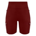 thumbnail image 6 of LAJPXKHY Yoga Shorts for Women Elastic High Waist Butt Lifting Hiking Cargo Shorts Workout Running Summer Short Leggings with Multi Pockets, 6 of 7