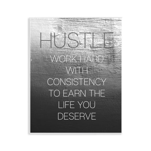 Stupell Industries Hustle Motivational Definition Text & Numbers Painting Unframed Art Print Wall Art, 11 x 14
