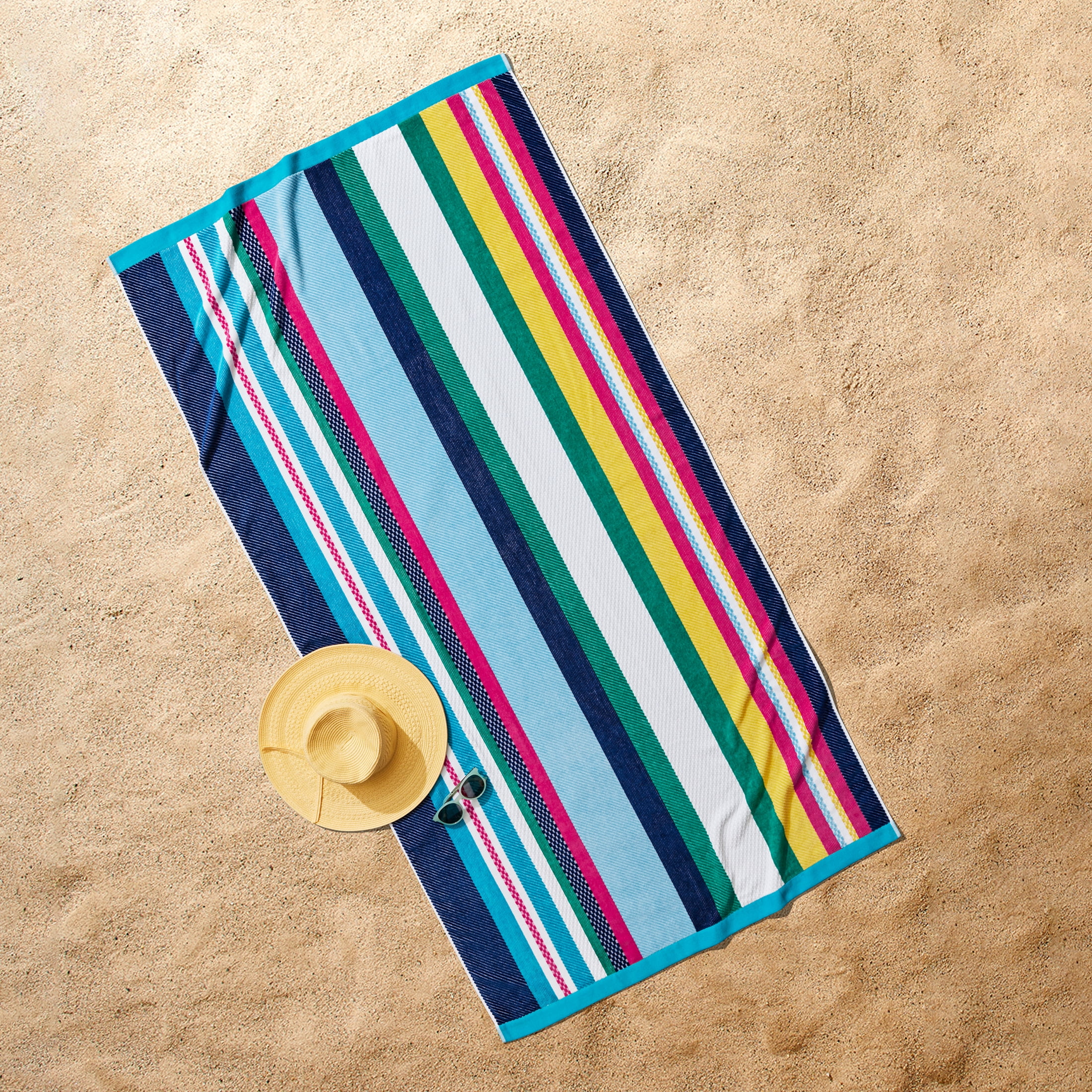 Better Homes & Gardens Coastal Perkins Striped Cotton-Blend Beach Towel