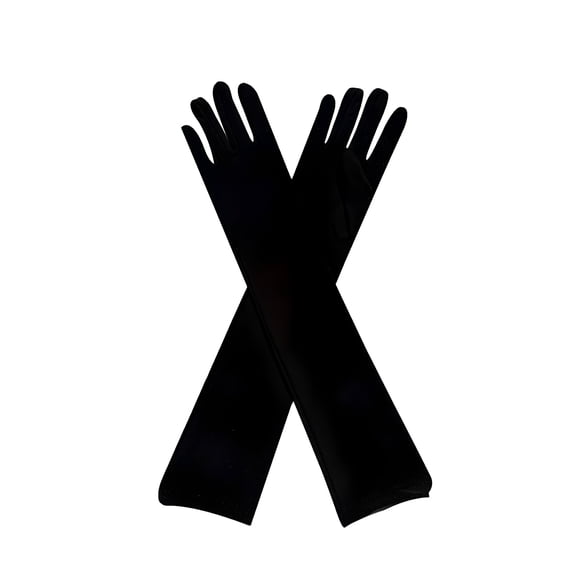 TELOLY 2026 New Adult Over Elbow Stretch Long Spandex Opera Gloves Soft Comfortable Gloves for Formal Events,Evening Party,Cocktail Black Long Gloves
