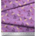 thumbnail image 3 of Soimoi polyester Crepe Fabric Text,Floral & Eiffel Tower Architectural Printed Fabric 1 Yard 42 Inch Wide, 3 of 3