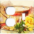 thumbnail image 4 of Metal Light Switch Plate Outlet Cover Flower Rose Teacup ROS006, 4 of 13