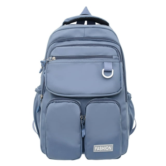 Casual Student Backpack Fashion School Bags Large Capacity for Vacations (Blue)