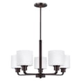 thumbnail image 2 of Sea Gull Lighting 3128805EN3-962 Canfield - 100W Five Light Chandelier Brushed Nickel LED Brushed Nickel Finish with Etched/White Glass, 2 of 3