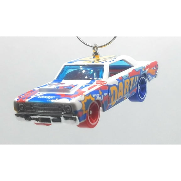 Christmas Ornament for 1968 Dodge Dart White Red Blue/Dodge Decal