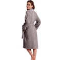 thumbnail image 2 of TowelSoft Women's 100% Cotton Terry SPA Bathrobe Gray One Size, 2 of 6