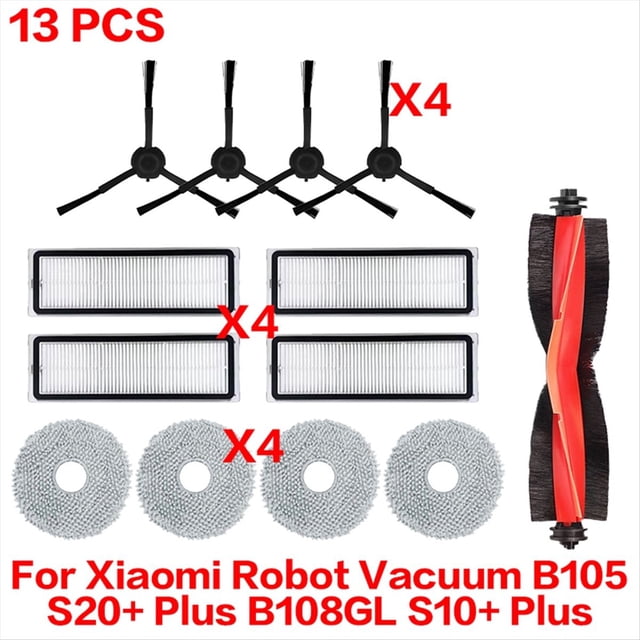 Piezas y Accesorios para Aspiradoras para Robot S20+ / S10 Plus / B108GL / B105 / B108CN: Filtro, Cepillo Lateral Principal, Mopa.