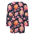 thumbnail image 4 of lcziwo Spring Savings Women's Happy Easter Shirt 3/4 Sleeve Funny Tops Rabbit Graphic Colored Eggs Print Tee Shirts 2025 Cotton Pullover Vacation Outfits Multicolor L, 4 of 6
