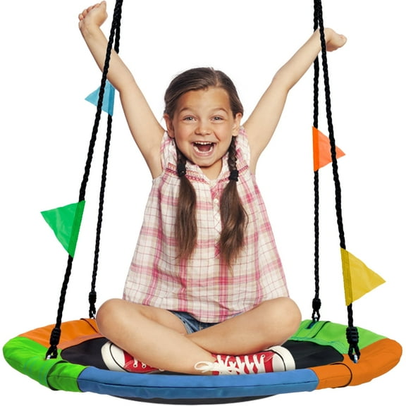 Sorbus Saucer Tree Swing in Multi-Color Rainbow –