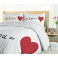 thumbnail image 5 of Ambesonne Love Duvet Cover Sets, Words Affection Romance, 2-King, Red Black White, 5 of 6
