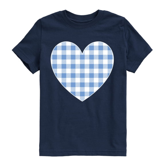 Instant Message - Gingham Heart Short Sleeve Graphic T-Shirt