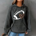 thumbnail image 2 of OWMEOT Waffle Hoodies for Women Football Printed Raglan Long Sleeve Hooded Sweatshirt Loose Comfy Rugby Pullover Tops, 2 of 4