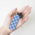 thumbnail image 6 of Keychain 6×3.1×1inpu Leather With Delicate Touch And Strong Recognition Is Used For Daily Travel, Work And Picnic Blueviolet Moroccan Buffalo Plaid Tartan Check Hand-Drawn Sketch_1, 6 of 8