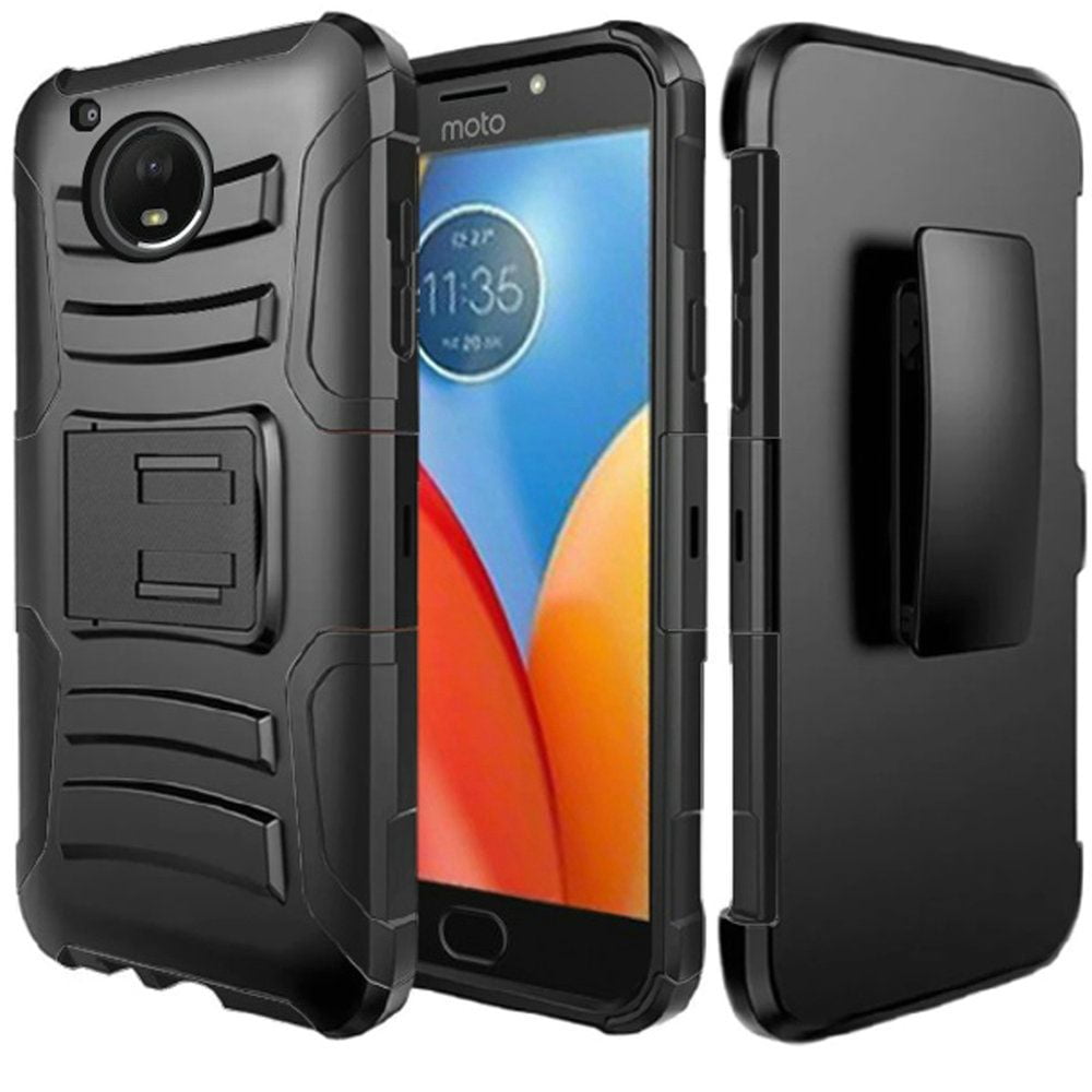 Motorola Moto E4 Plus Holster Case, [Standard Black