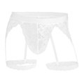 thumbnail image 2 of Exotic Men’s Underwear Lace Transparent Leggings See-Through Styling for Daily Casual Wear Comfortable Fit Spring Summer Trend, M, White, 2 of 4
