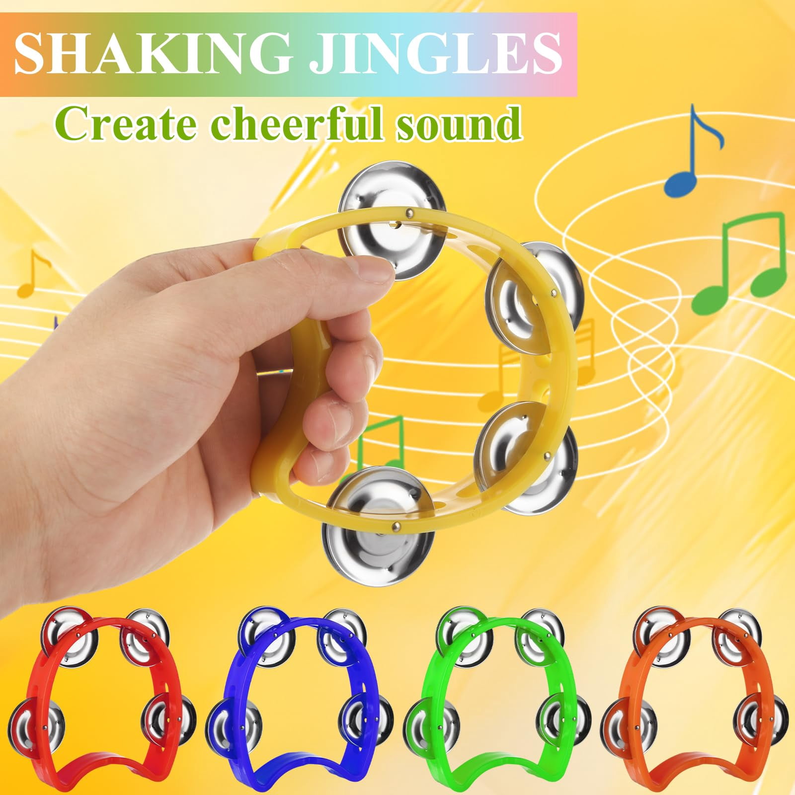 30pcs Tambourines For Adults  Musical Instrument Tamborines Bulk With 4 Bells Handheld Percussion Drum Tambourine Church Christian Birthday Christmas Party
