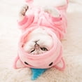 thumbnail image 1 of Traje de transformación de dinosaurio lindo gato cálido de franela de otoño e invierno Cachorro Gato ropa divertida para gato de cuatro patas, 1 of 6