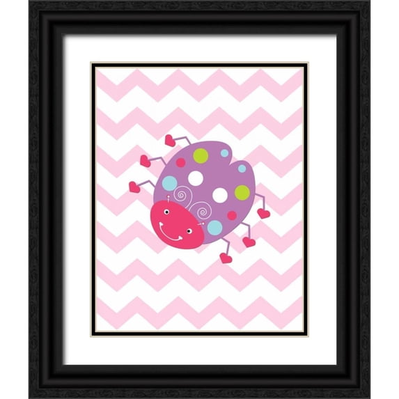 Robinson, Tamara 12x14 Black Ornate Wood Framed with Double Matting Museum Art Print Titled - Chevron Lovebug I