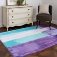 thumbnail image 3 of 2.7'x5' Area Rugs, Turquoise Purple Indoor Outdoor Area Rug for Living Room Bedroom, Geometric Modern Oil Painting Abstract Washable Bathroom Rugs Kitchen Floor Carpet Mats Home Decor Aesthetic, 3 of 8