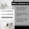thumbnail image 2 of Toilet Paper Holder Spring Rod – Adjustable 3.75–6.5 Inch Replacement Roller Spindle for Bathroom Tissue Dispensers – Spring-Loaded Bar – 2 White + 1 Chrome – Pack of 3, 2 of 7