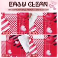 thumbnail image 6 of Valentine''s Day Tablecloth Rectangle 60x84 Inch, Buffalo Plaid Table Cloth, Red Black Striped Love Heart Tablecloths, Waterproof Spillproof Tablecloth for Valentines Day Wedding Party Decoration, 6 of 6