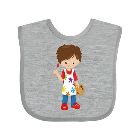 

Inktastic Painter Paint Artist Cute Boy Brown Hair Gift Baby Boy Bib