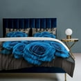 thumbnail image 6 of Blue Roses Love Art Print Set Duvet Cover Bedding Set Duvet Cover Polyester Quilt Cover for Full Size, 6 of 6
