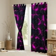 thumbnail image 3 of Manfei Neon Pink Honeycomb Blackout Curtains Set of 2 (52x84 Each), Abstract Geometric Window Curtains, Teens Boys Girls Kids Curtains and Drapes, Curtains and Drapes Home Decor, 3 of 6