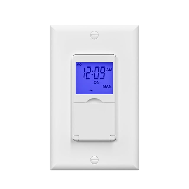 BN-LINK 7 Day Programmable in-Wall Timer Switch for Lights, Digital Light Switch Timer Indoor, Single Pole and 3 Way (Compatible w
