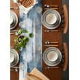 thumbnail image 2 of Blue Grey Table Runner Cotton Linen 90 Inch Holiday Dresser Scarves, Abstract Modern Painting Mottled White Art Tablerunner for Kitchen Coffee Dining Bedroom Living Room Dinner Scarf Décor 13''x90'', 2 of 9