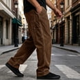 thumbnail image 3 of Rvwovn Men's Corduroy Cargo Pants Relaxed Fit Straight Leg Work Pants with Multi Pockets Casual Wear, 3 of 6