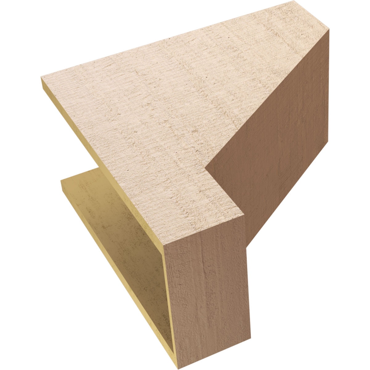 10"W x 20"D x 20"H Classic Clemmons Rough Cedar Woodgrain TimberThane Corbel, Primed Tan